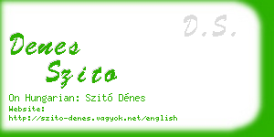 denes szito business card